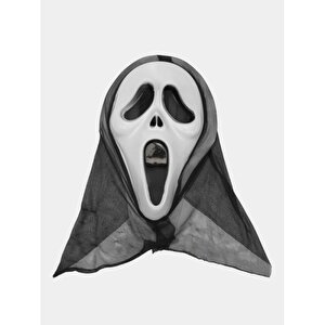 Kapşonlu Çığlık Maskesi Scream Maskesi - Hayalet Maskesi 33x21 Cm