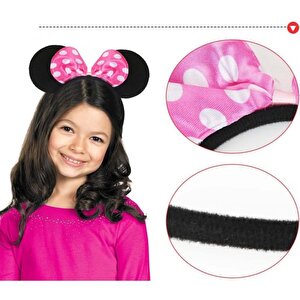 Pembe Fiyonklu Minnie Mouse Tacı Mini Kulak