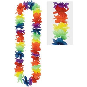 Hawaii Çiçekli Boyun Kolyesi - Renkli Tropikal Parti Leisi