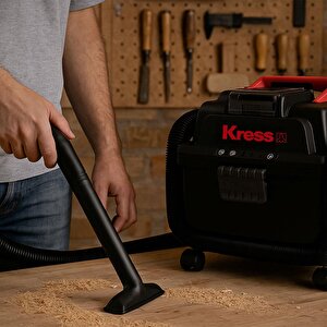 Kress Kh035.9 20volt 250w/17kpa Kömürsüz Flexi Esnek Hortumlu Profesyonel Şarjlı Islak/kuru Süpürge & Üfleme (akü Dahil Değildir)
