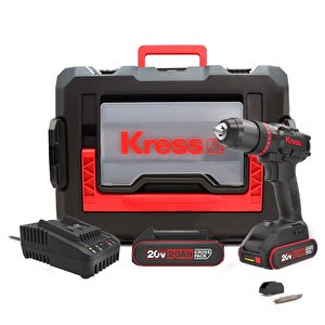 Kress Kuc30.1 20volt/2.0ah Li-ion 60nm Çift Akülü Kömürsüz Profesyonel Şarjlı Darbeli Matkap