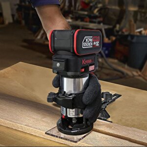 Kress Kud26.91 20volt Kömürsüz 6/8mm Devir Ayarlı Şarjlı Profesyonel Avuç İçi El Frezesi Formika Tıraşlama (akü Dahil Değildir)