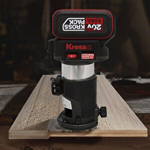 Kress Kud26.91 20volt Kömürsüz 6/8mm Devir Ayarlı Şarjlı Profesyonel Avuç İçi El Frezesi Formika Tıraşlama (akü Dahil Değildir)