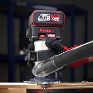 Kress Kud26.91 20volt Kömürsüz 6/8mm Devir Ayarlı Şarjlı Profesyonel Avuç İçi El Frezesi Formika Tıraşlama (akü Dahil Değildir)
