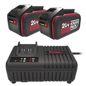 Kress Kad22 20volt 6.0ah Kross Pack Li-ion Çift Akü Ve Akü Şarj Cihazı