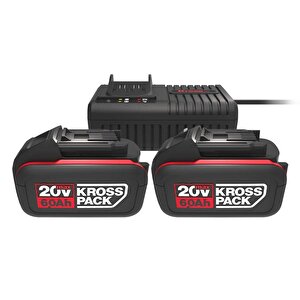 Kress Kad22 20volt 6.0ah Kross Pack Li-ion Çift Akü Ve Akü Şarj Cihazı