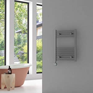 Nile Elektrikli Çelik Havlupan Krom 300 Watt Dijital Fişli Kit 70x50 Cm 70x50 cm