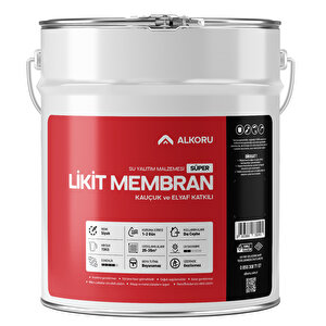 Alkoru 15 Kg Süper Likit Membran Kauçuk Ve Elyaf Katkılı Sıvı Su Yalıtım Malzemesi