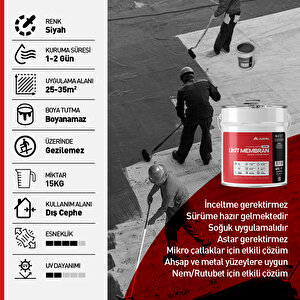 Alkoru 15 Kg Süper Likit Membran Kauçuk Ve Elyaf Katkılı Sıvı Su Yalıtım Malzemesi
