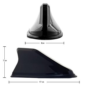 Mini Copper Contryman Köpek Balığı Balık Sırtı Shark Anten Siyah Fs