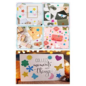 Şekilli Simli Eva Yapışkanlı 100 Lü 1 Paket Kendinden Yapışkanlı Simli Eva Sticker Okul Öncesi Kreş Ana Okulu Süsleme