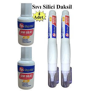 Sıvı Silici Daksil Ve Kalem Daksil 4 Adet Fırçalı Sıvı Düzeltici Daksil Yazı Düzeltici Okul Ofis Büro Fırça Uçlu Daksi