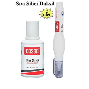 Sıvı Silici Daksil Ve Kalem Daksil 2 Adet Cassa Fırçalı Sıvı Düzeltici Daksil Yazı Düzeltici Okul Ofis Büro Fırça Uçlu