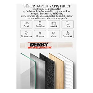 Japon Yapıştırıcısı Derby 6 Adet Mini Parmak Japon Yapıştırıcı Kuvvetli Hızlı Yapıştırıcı 1.5 Gr 6 Adet