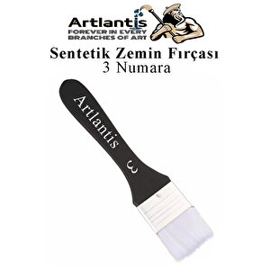Zemin Fırçası 3 Numara 1 Adet Siyah Saplı Beyaz Fırça Kıllı Sentetik İpek Uçlu Kıl Akrilik Guaj Yağlı Boya Fırçası Zemin