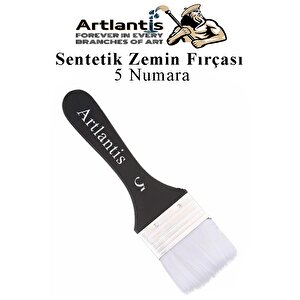 Zemin Fırçası 5 Numara 1 Adet Siyah Saplı Beyaz Fırça Kıllı Sentetik İpek Uçlu Kıl Akrilik Guaj Yağlı Boya Fırçası Zemin