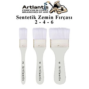 Beyaz Saplı 3 Lü Sentetik Zemin Fırçası 1 Paket 2 4 6 Numara Beyaz Zemin Fırçası Yağlı Boya Akrilik Boya Badana Guaj