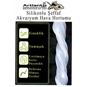 Silikonlu Şeffaf Akvaryum Hava Hortumu 3 Metre İç Çap 6mm Dış Çap 8mm Deney Fıskiye Kauçuk Hortum Yağ Hava Pompa Borusu