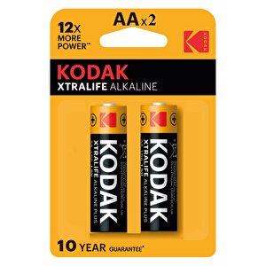 Xtralife Alkalin Kalem Pil Aa 2 Adet Kodak Kaliteli Uzun Ömürlü 1.5 V Kalem Pil Orjinal Kumanda Fener Saat Cihazlar