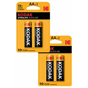 Xtralife Alkalin Kalem Pil Aa 4 Adet Kodak Kaliteli Uzun Ömürlü 1.5 V Kalem Pil Orjinal Kumanda Fener Saat Cihazlar