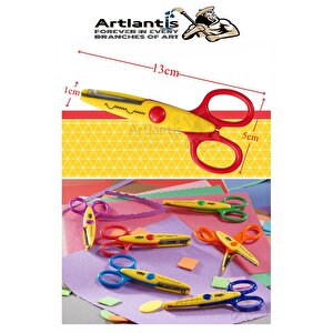 Şekilli Makas Metal Plastik Kaplamalı 3 Lü 1 Paket Desenli Tırtıklı Şekilli Kesen Makas Seti Güvenli Çocuk Okul Öncesi