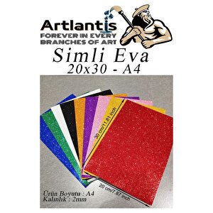 Simli Eva A4 20x30 Cm 10 Renk 1 Paket Simli Eva Süngeri 10'lu Okul Kreş Anasınıfı Elişi Etkinlikleri