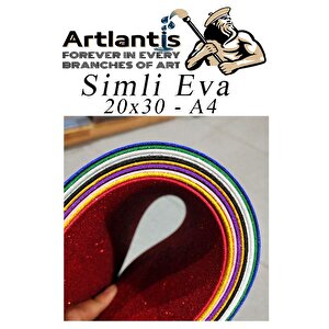 Simli Eva A4 20x30 Cm 10 Renk 1 Paket Simli Eva Süngeri 10'lu Okul Kreş Anasınıfı Elişi Etkinlikleri