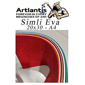 Simli Eva A4 20x30 Cm 10 Renk 1 Paket Simli Eva Süngeri 10'lu Okul Kreş Anasınıfı Elişi Etkinlikleri