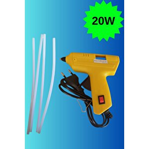 20watt Sıcak Silikon Tabancası 4 Adet Ince Çubuk Slikon Eritme Tabanca Şeffaf Mum Yapıştırıcı