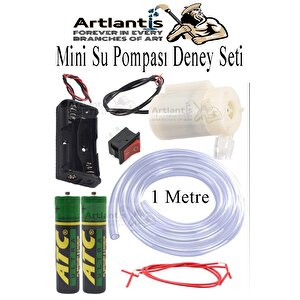 Mini Su Pompası Deney Seti 1 Adet Hortum Pil Yatağı Anahtar Mikro Dalgıç Pompa Solonoid Su Pompası Küçük Akvaryum Motoru