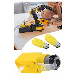Çift Eksenli Motor Redüktörlü 6v 250 Rpm 4 Adet Sarı Dc Motor Arduino Robotik Motor Deney Okul Bilim Araba Yapım