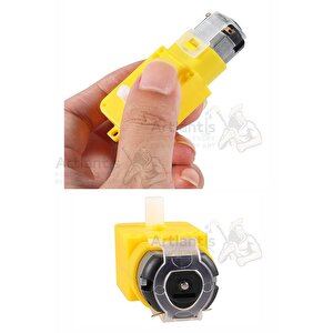 Çift Eksenli Motor Redüktörlü 6v 250 Rpm 4 Adet Sarı Dc Motor Arduino Robotik Motor Deney Okul Bilim Araba Yapım