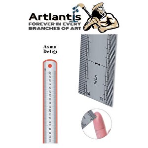 Çelik Cetvel 30 Cm İnç Ölçülü 3 Adet Paslanmaz Çelik Metal Çetvel 30 Santimetre Düz Kenar Kolay Çizimler İçin
