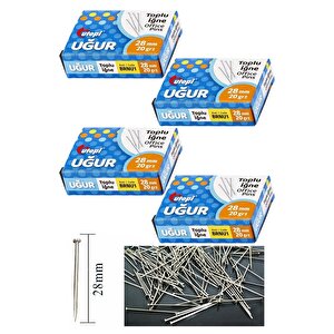 Toplu İğne 20 Gr 28 Mm 4 Paket Yaklaşık 600 Adet Nikel Kaplı Toplu İğne Düğün Nişan Takı İğnesi Okul Ofis Büro