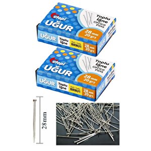 Toplu İğne 20 Gr 28 Mm 2 Paket Yaklaşık 300 Adet Nikel Kaplı Toplu İğne Düğün Nişan Takı İğnesi Okul Ofis Büro