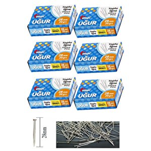 Toplu İğne 20 Gr 28 Mm 6 Paket Yaklaşık 900 Adet Nikel Kaplı Toplu İğne Düğün Nişan Takı İğnesi Okul Ofis Büro