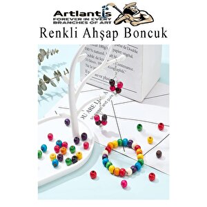 Renkli Ahşap Boncuk 10 Mm 250 Adet Renkli Tahta Boncuk El İşi Okul Öncesi Kreş Anasınıfı Proje Tasarım Ödev Elişi