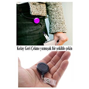Mavi Yaka Yoyosu 10 Adet Yoyo Kartlık Kimlik Personel Kartı Yoyo Yaka Cep Kemer Geri Çekilebilir Rozet Tutma Makara