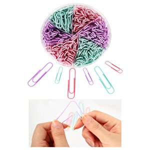 Renkli Metal Ataç Ve Renkli Metal Mandal Seti 1 Paket Küçük Ve Orta Boy Ataşlar Dayanıklı Paslanmaz Plastik Kaplama