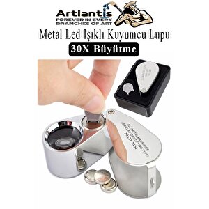 Işıklı Lup Büyüteç Mercek 30x Büyütme 21 Mm 1 Adet 30x Kuyumcu Takı Lupu Paslanmaz Çelik Optik Kaliteli Taşınabilir Lup