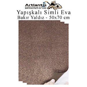Kahverengi Yapışkanlı Simli Eva 50x70 Cm 3 Adet Simli Yapışkanlı Eva Süngeri Okul Kreş Anasınıfı Elişi Etkinlikleri Hobi
