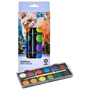 12 Renk Brons Sulu Boya 35x50 Cm Telli Spralli Resim Defteri Resim Paleti Resim Fırçası Temizleme Kabı Suluboya Okul