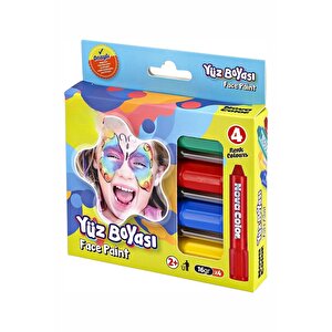 Yüz Boyası 4 Renk 1 Paket Face Paint Çevirmeli Yüz Boyası Canlı Renkler