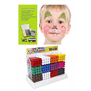 Yüz Boyası 4 Renk 1 Paket Face Paint Çevirmeli Yüz Boyası Canlı Renkler