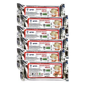 Seramik Hamuru Doğal Kil 500 Gr Beyaz Kil Hamuru 6 Paket Seramik Kili Beyaz Renk Modelleme Çamuru