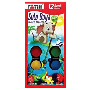 12 Renk Fatih Sulu Boya 25x35 Cm Telli Spralli Resim Defteri Resim Paleti Resim Fırçası Temizleme Kabı Suluboya Okul