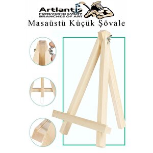 Mini Şövale 10x10 Cm Tuval 3 Ml Akrilik Boya 6 Renk Ve Fırça 4 Adet 10x10 Mini Tuval Masaüstü Küçük Şövale Boyama Seti