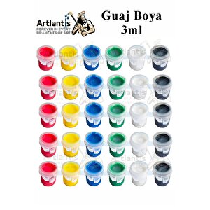 Guaj Boya 3 Ml 6 Renk 5 Paket Mini Küçük Guaj Boya Etkinlik Boyama Boyası Su Bazlı Resim Okul Öncesi Kreş Ana Sınıfı