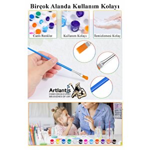 Akrilik Boya 3 Ml 6 Renk Resim Fırçası Ve Paleti 5 Paket Mini Küçük Akrilik Boya Taş Ahşap Seramik Tuval Alçı Tuval