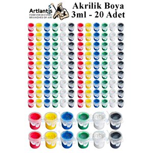 Akrilik Boya 3 Ml 6 Renk 20 Paket Mini Küçük Akrilik Boya Taş Ahşap Seramik Tuval Alçı Tuval Etkinlik Boyama Sanatsal